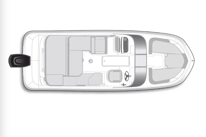 Slide: The Image of Manufacturer Provided Image: Top view layout of 2025 Bayliner VR6 Bowrider OB boat, showcasing seating and helm design. - 12