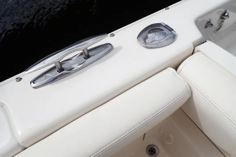 Slide: The Image of 2021 Grady-White Freedom 275 boat interior with cleat and seating detail. - 40