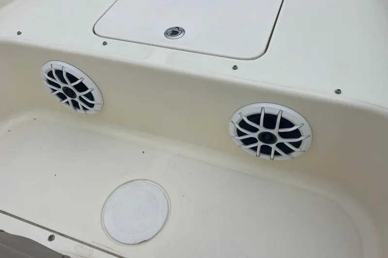 Slide: The Image of 2010 Scout 221 Winyah Bay boat speakers and deck detail. - 5