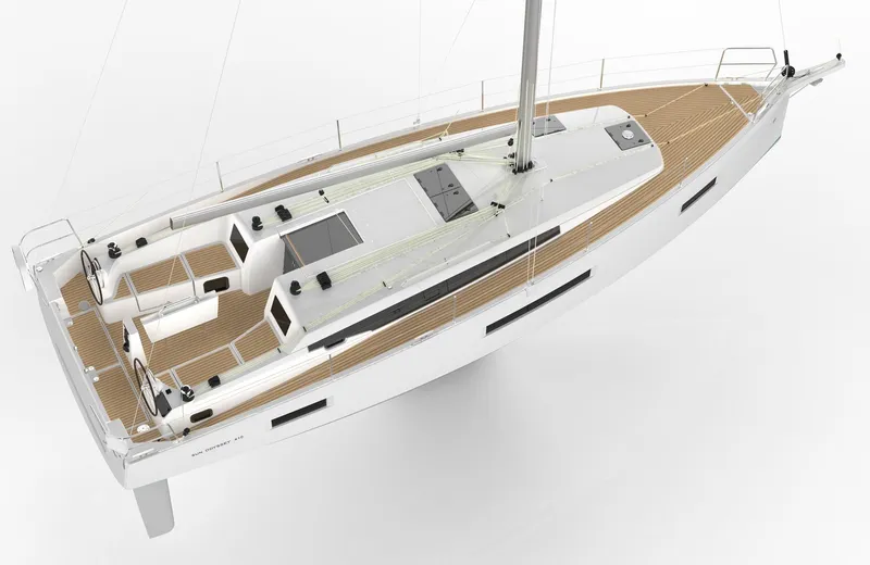 Slide: The Image of 2026 Jeanneau 410 sailboat with sleek design and spacious deck layout. - 29