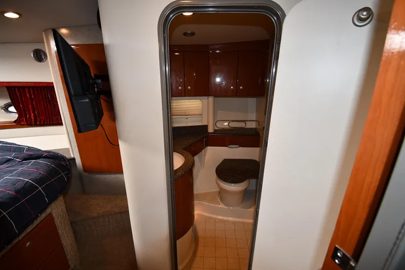 Slide: The Image of 2007 Formula 45 Yacht interior with bathroom and bedroom view. - 34