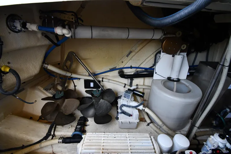 Slide: The Image of Engine room of 2007 Formula 45 Yacht with propellers and mechanical components. - 58