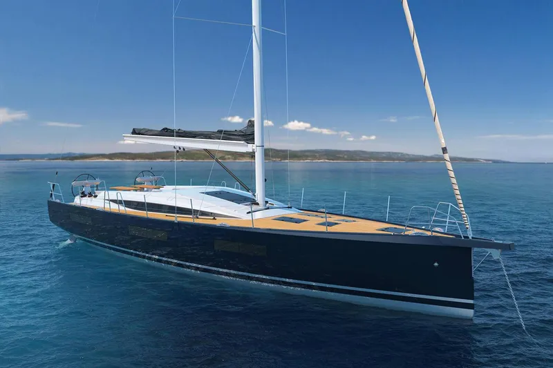 Slide: The Image of 2026 Jeanneau Yachts 60 sailing on calm blue waters under a clear sky. - 8