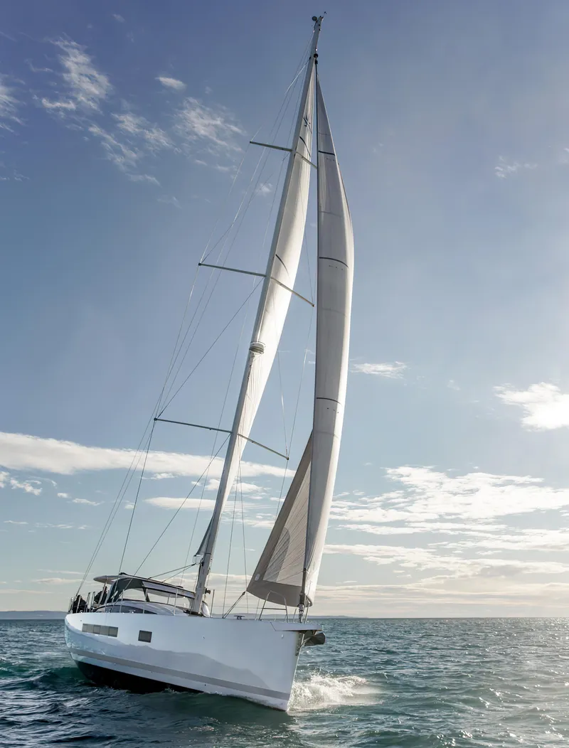 Slide: The Image of 2026 Jeanneau 65 sailing on open sea under clear skies. - 3