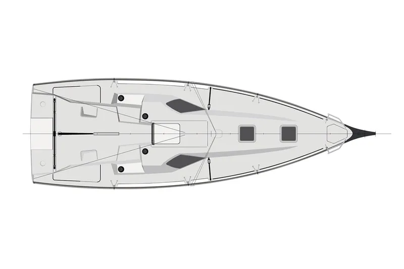 Slide: The Image of Top view of 2026 Jeanneau Sun Fast 3300 sailboat layout design. - 15
