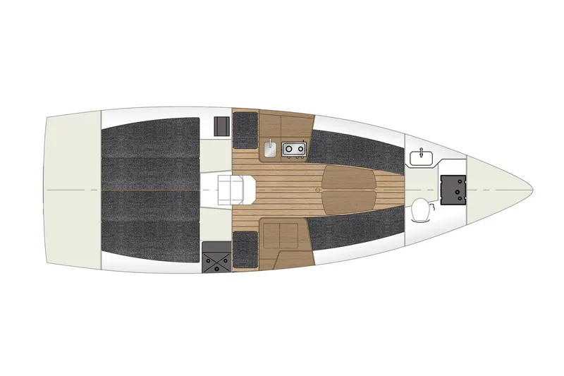 Slide: The Image of Floor plan of 2026 Jeanneau Sun Fast 3300 sailboat interior layout. - 16