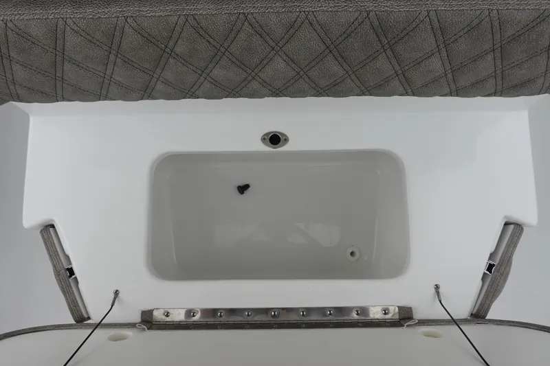 Slide: The Image of 2026 Sea Hunt Ultra 245 SE boat interior, featuring a built-in storage compartment. - 11