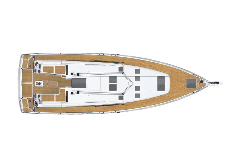 Slide: The Image of Top view of 2026 Jeanneau Sun Odyssey 490 sailboat deck layout. - 22
