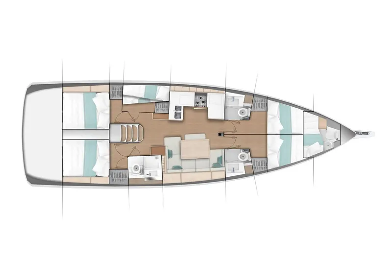 Slide: The Image of Floor plan of 2026 Jeanneau Sun Odyssey 490 sailboat, showcasing interior layout and design. - 25