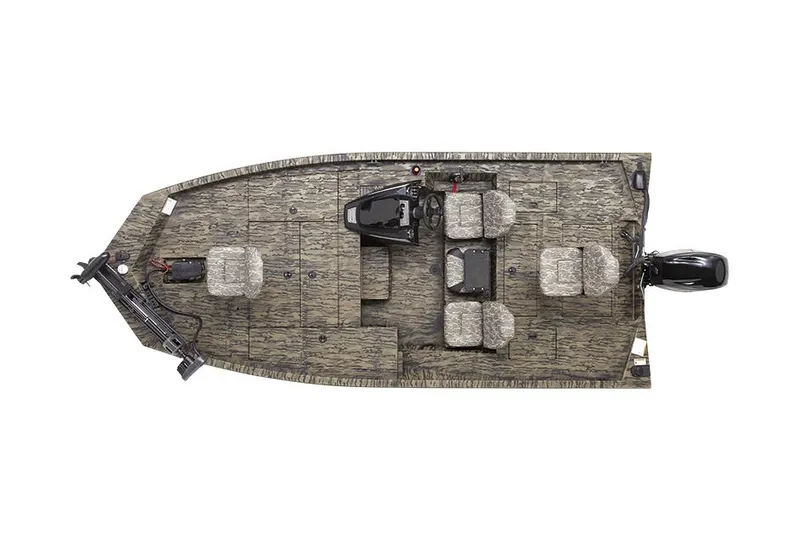 Slide: The Image of Manufacturer Provided Image: 2025 Lowe Stinger 175C fishing boat, top view, showcasing seating and deck layout. - 8