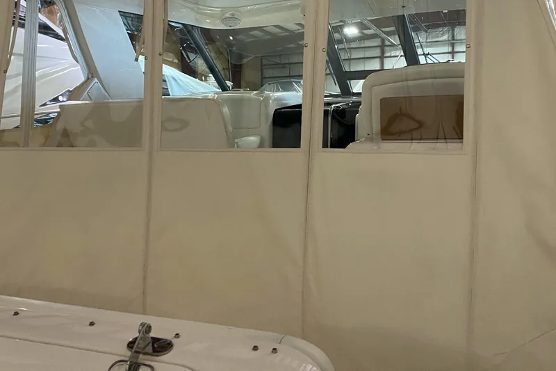 Slide: The Image of 2005 Tiara Yachts 3600 Sovran interior view in storage facility. - 17