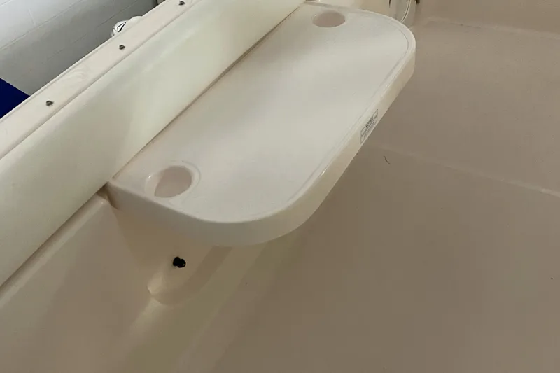 Slide: The Image of 2005 Tiara Yachts 3600 Sovran boat detail, featuring a white deck accessory. - 43