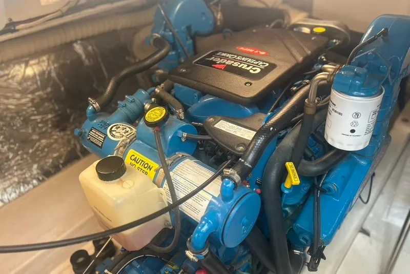 Slide: The Image of Engine of a 2005 Tiara Yachts 3600 Sovran, featuring Crusader Captains Choice components. - 95