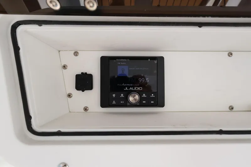 Slide: The Image of JL Audio system in 2026 Ranger 2360 Bay boat console. - 45