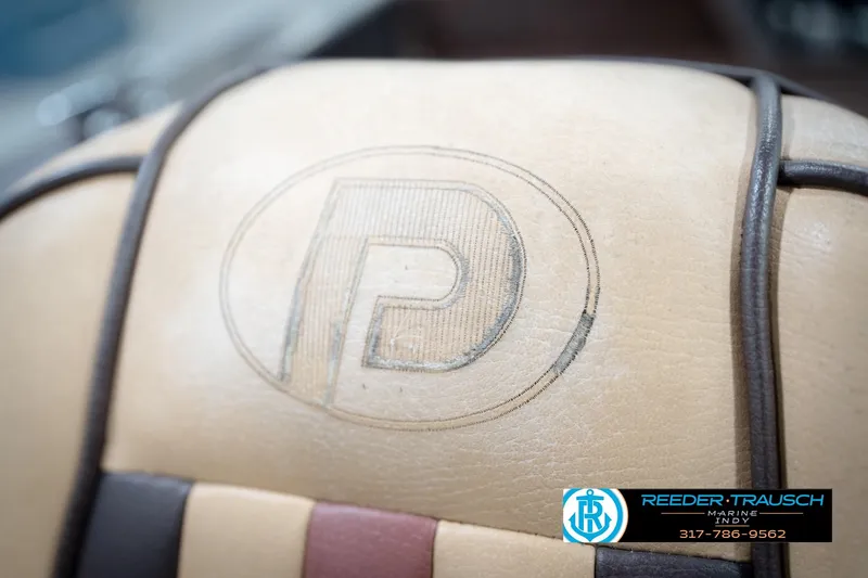 Slide: The Image of Close-up of 1986 ProCraft 1775 Bass boat seat with embossed logo. - 46