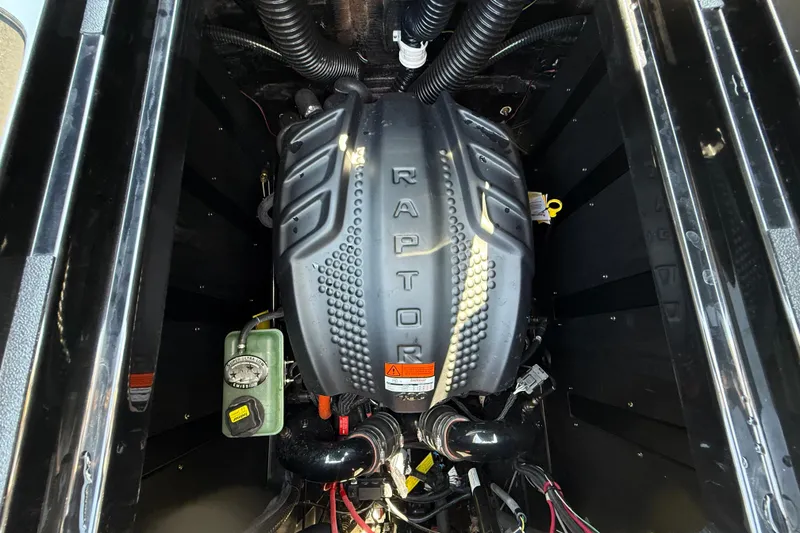 Slide: The Image of 2024 Moomba Tykon engine compartment featuring a Raptor engine. - 18