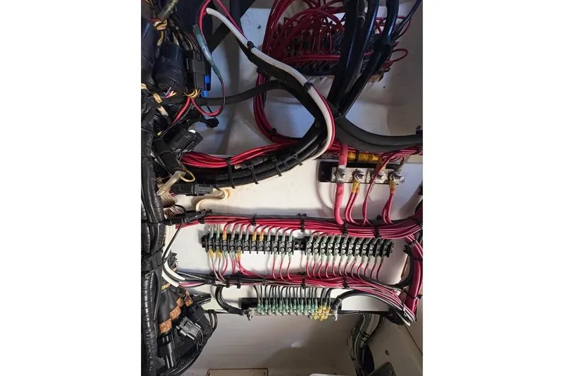 Slide: The Image of Electrical wiring system in a 2007 Triton 351 Express boat. - 11