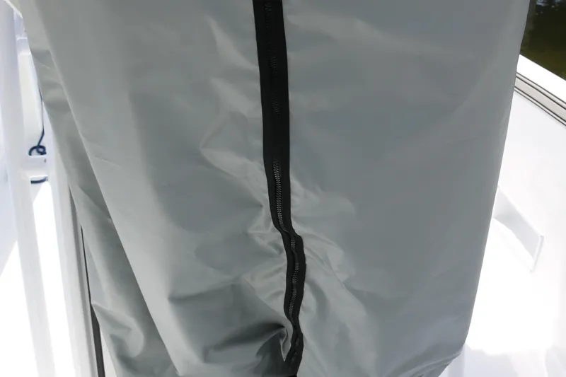 Slide: The Image of Gray protective cover with zipper on 2026 Wellcraft 202 Fisherman boat. - 14