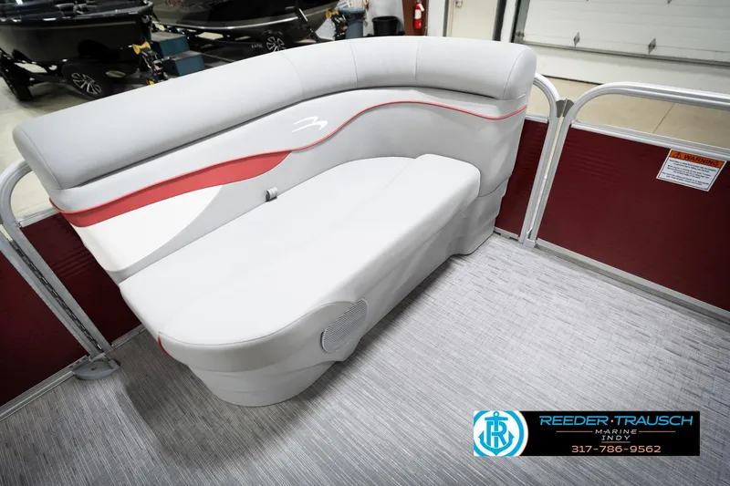Slide: The Image of 2023 Bennington 20 SV pontoon boat interior with stylish seating and modern design. - 22