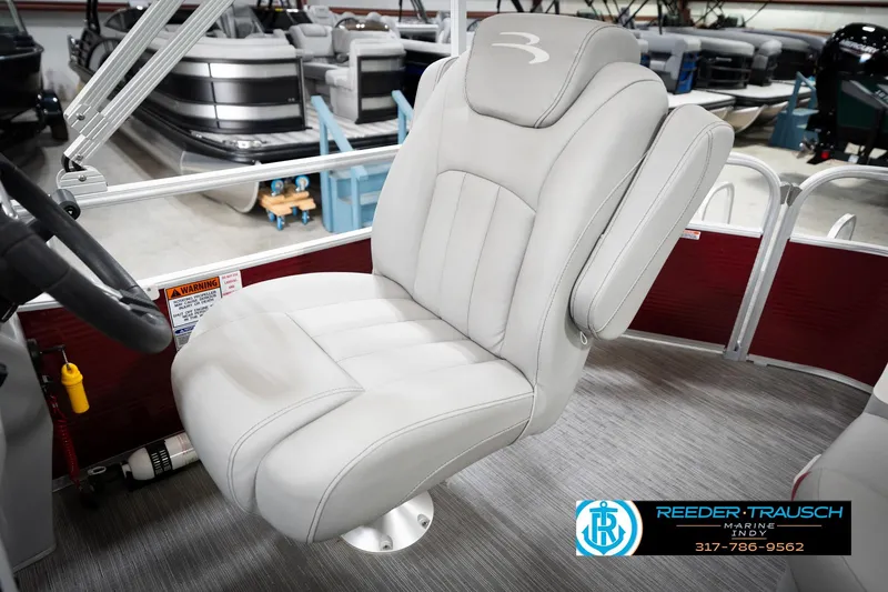 Slide: The Image of Luxurious seating on 2023 Bennington 20 SV pontoon boat, featuring plush upholstery. - 43