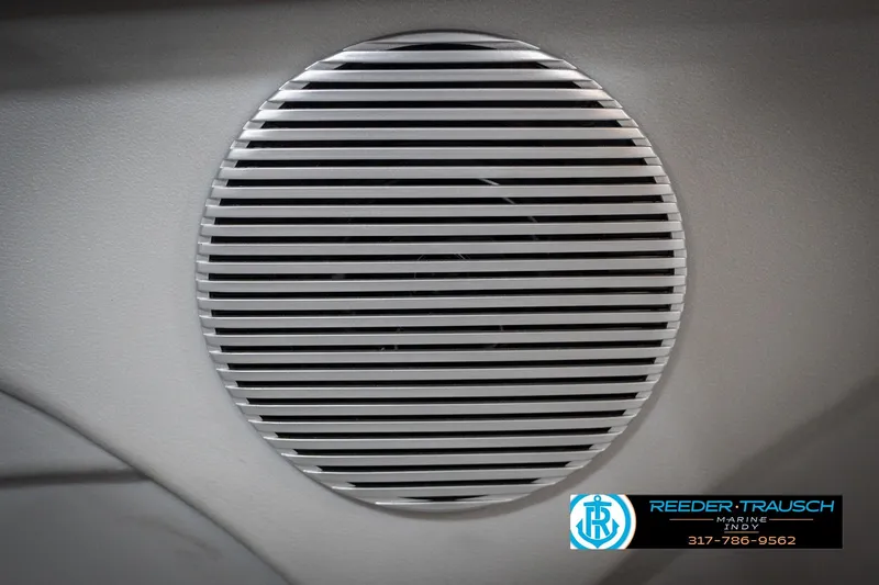 Slide: The Image of 2023 Bennington 20 SV boat speaker detail with Reeder-Trausch Marine logo. - 47