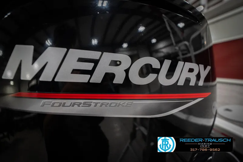 Slide: The Image of Close-up of Mercury FourStroke engine on 2023 Bennington 20 SV boat. - 51