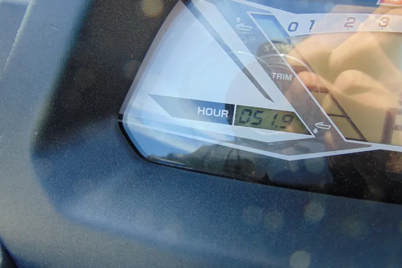 Slide: The Image of Close-up of 2020 Yamaha WaveRunner GP1800R SVHO dashboard showing 51.9 hours. - 10