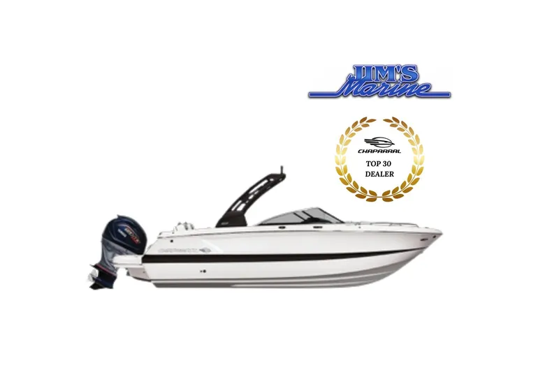 The Image of 2026 Chaparral 250 OSX boat with Jim's Marine logo and Top 30 Dealer award. - 0