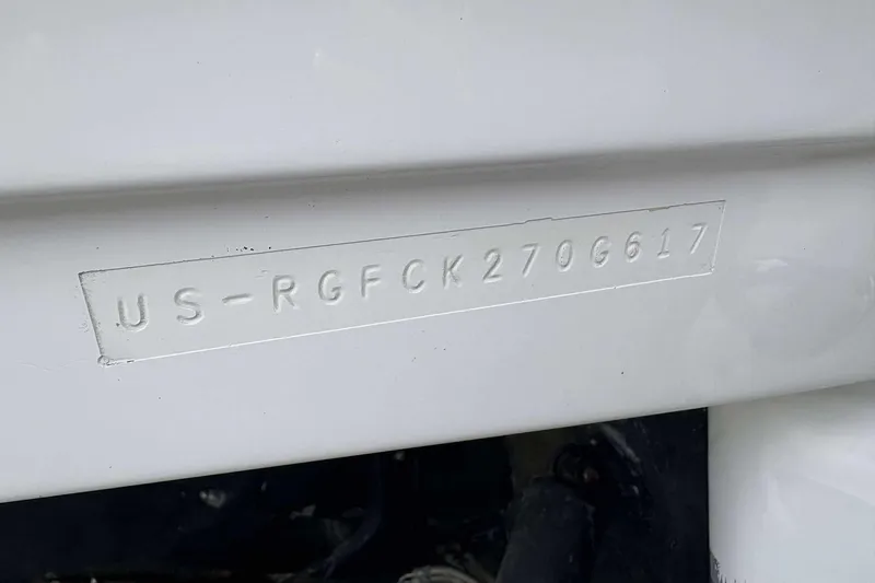 Slide: The Image of Hull identification number on a 2017 Monterey 298SS boat. - 21