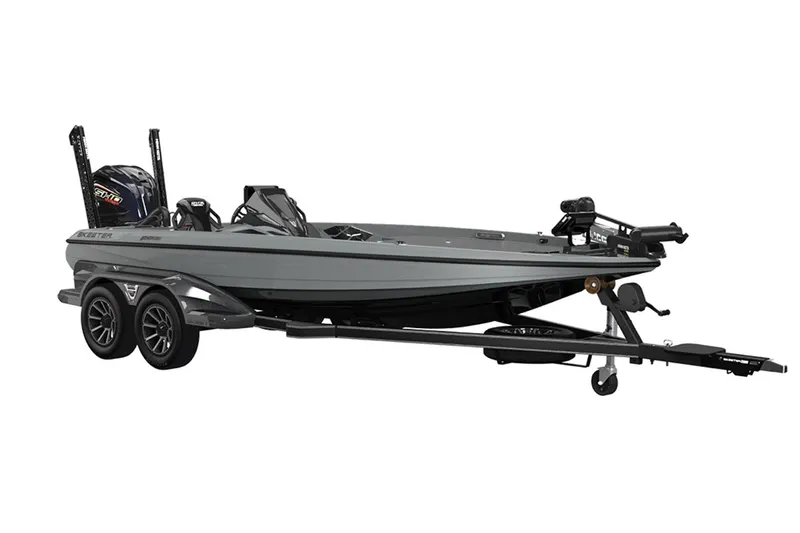 Slide: The Image of Manufacturer Provided Image: 2026 Skeeter FXR20 Apex fishing boat on trailer, sleek design, dual axles, gray color. - 3