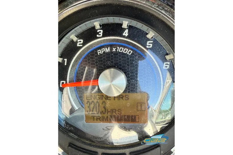 Slide: The Image of Tachometer of 2014 Sea Ray 260 Sundeck showing 320.3 engine hours. - 34
