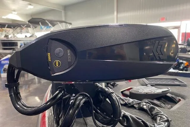 Slide: The Image of 2025 Skeeter ZXR21 boat control panel in a showroom, featuring advanced navigation technology. - 10