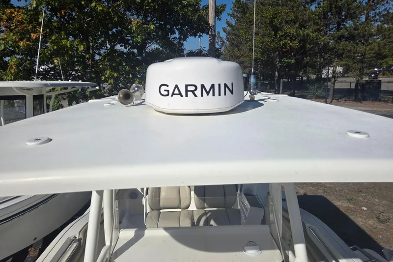 Slide: The Image of 2023 Key West 263 FS boat with Garmin radar on top. - 16