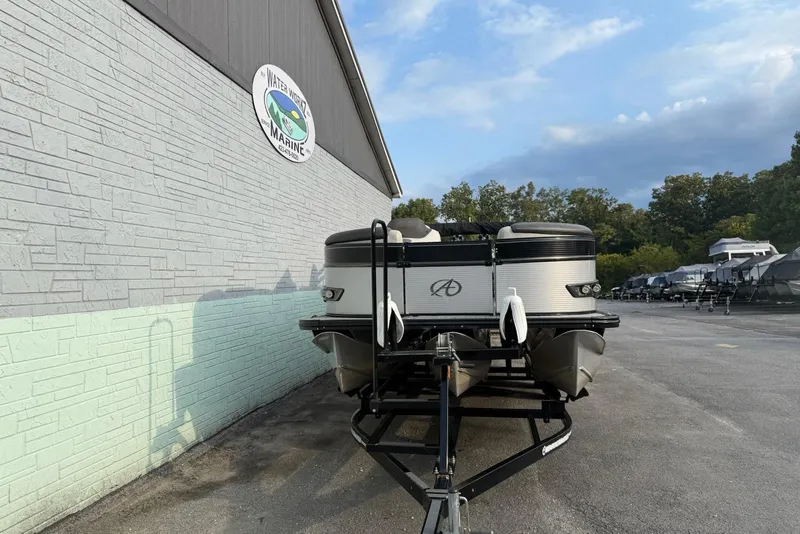 Slide: The Image of 2020 Avalon 2385 Catalina Quad Lounger pontoon boat on trailer at Water World Marine. - 3