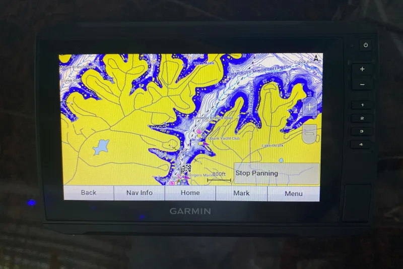Slide: The Image of Garmin GPS displaying nautical map on Regal Commodore 3560, 2004 model. - 21