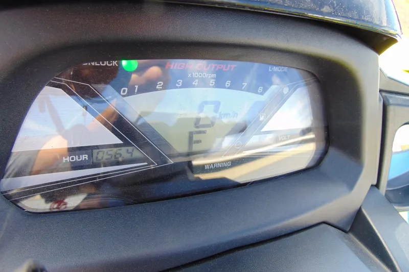 Slide: The Image of Dashboard of a 2017 Yamaha WaveRunner VX Cruiser HO, displaying speed and engine hours. - 9