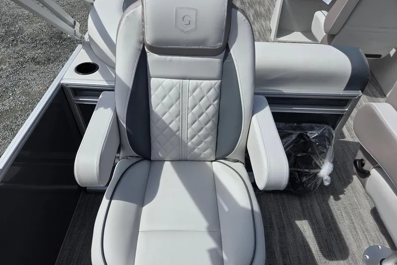 Slide: The Image of Luxury seating on 2026 Godfrey Sweetwater 2286 FS pontoon boat, featuring elegant design and comfort. - 32