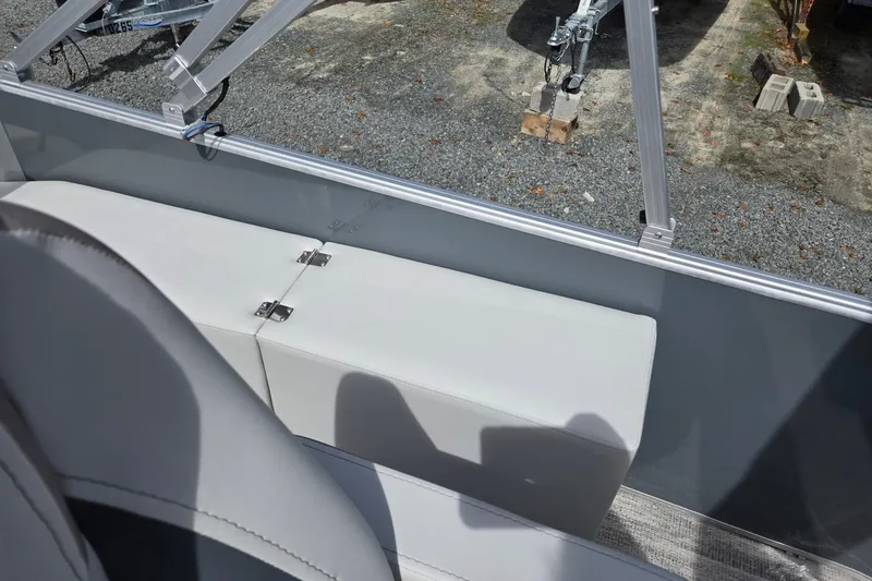 Slide: The Image of Interior view of 2026 Godfrey Sweetwater 2286 FS boat, featuring sleek seating and metal frame. - 35