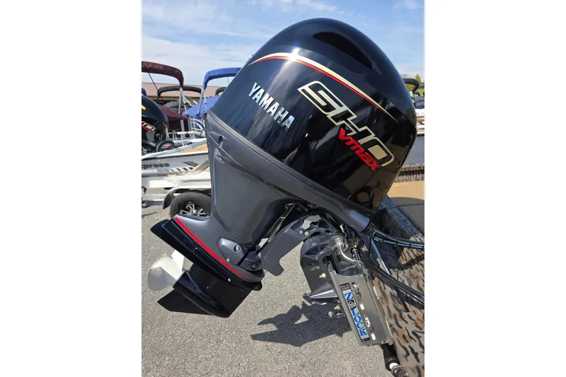 Slide: The Image of 2026 Xpress H18 Bass boat with Yamaha SHO VMAX outboard motor. - 11