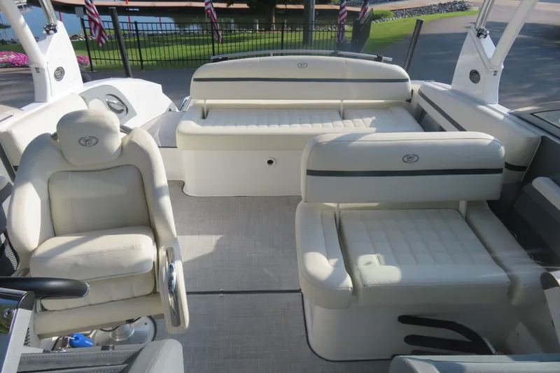 Slide: The Image of Interior of 2020 Cobalt R3 Surf boat with luxurious seating and modern design. - 3