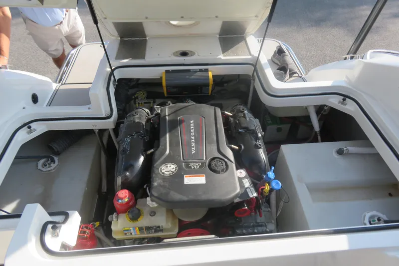 Slide: The Image of Engine compartment of a 2020 Cobalt R3 Surf boat with Volvo Penta engine. - 7