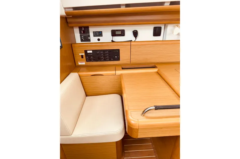Slide: The Image of Interior of 2008 Jeanneau Sun Odyssey 45 DS yacht with navigation station. - 64