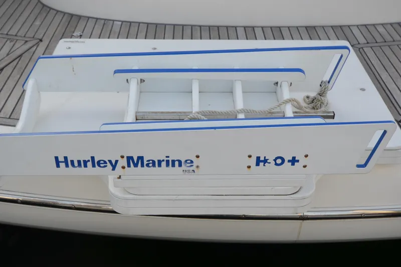 Slide: The Image of Hurley Marine accessory on Jeanneau Prestige 46 yacht, 2007 model, with wooden deck. - 4