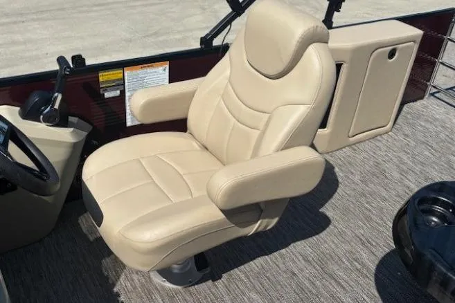 Slide: The Image of 2024 Godfrey SWEETWATER 2286 SFL boat seat, beige leather, ergonomic design. - 22