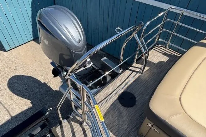 Slide: The Image of 2024 Godfrey SWEETWATER 2286 SFL boat with Yamaha motor and beige seating. - 34