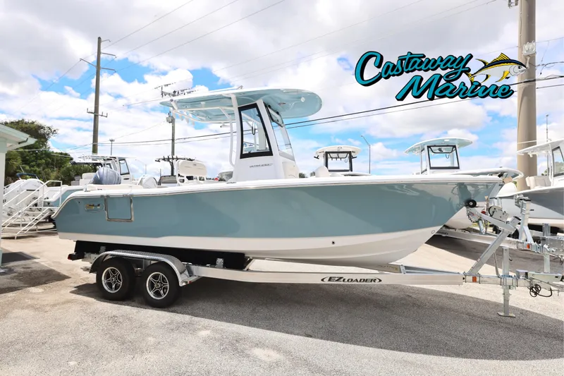 The Image of 2026 Sea Hunt Ultra 235 SE boat on trailer at Castaway Marine dealership. - 0