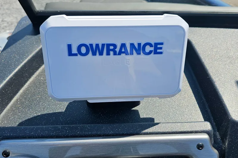 Slide: The Image of Lowrance device on 2026 Bass Tracker PGV 175 boat dashboard. - 19