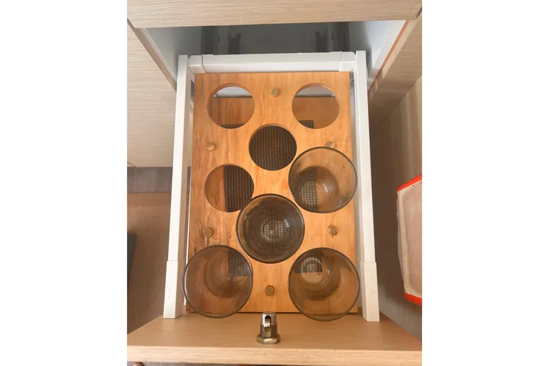 Slide: The Image of Glass holder in a 2018 Fountaine Pajot Lucia 40 yacht interior. - 14