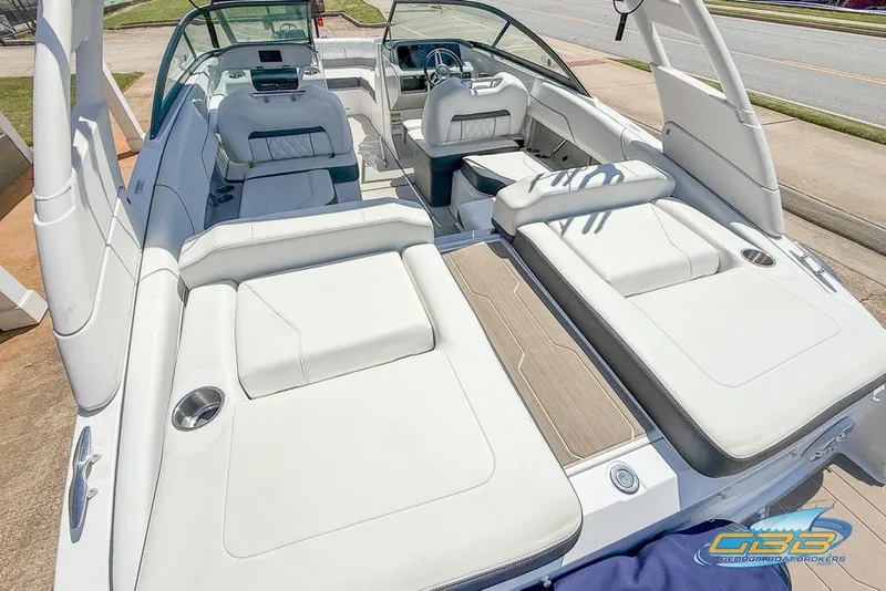 Slide: The Image of 2022 Regal LS2 Surf boat interior with luxurious white seating and modern design. - 40