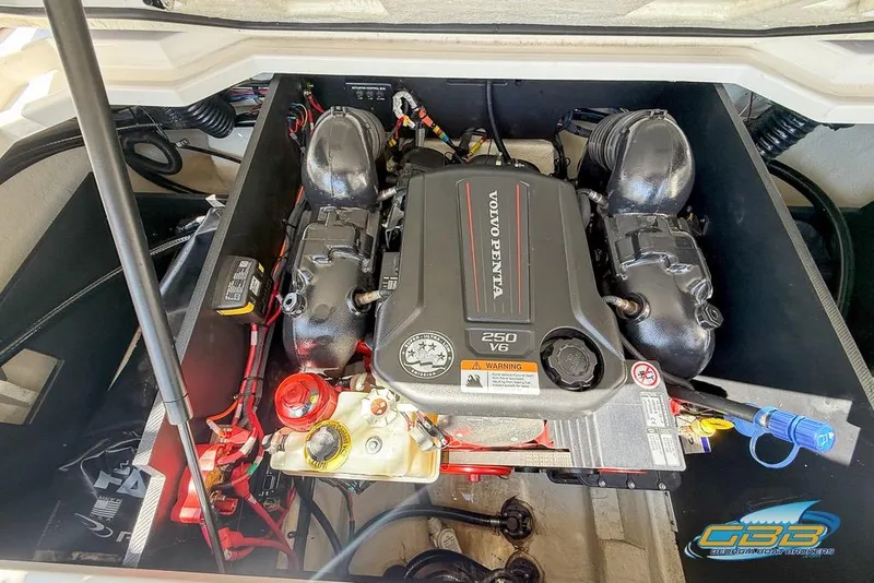 Slide: The Image of Engine compartment of 2022 Regal LS2 Surf boat with Volvo Penta 250 V6 engine. - 47